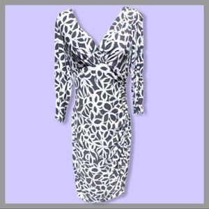 LAUREN Ralph Lauren Dress - White and Gray Abstract Floral Print.